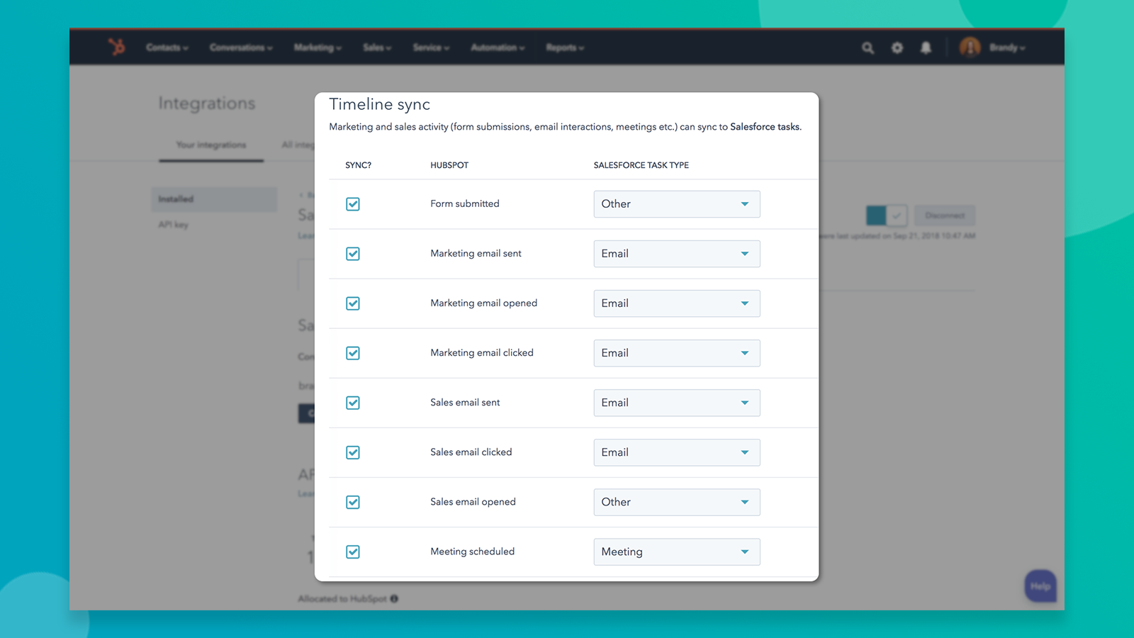 Choose which new records sync from HubSpot to Salesforce and when, and automatically send important lead intelligence like email opens, form submissions, website activity, and more to your sales team so they have valuable lead data to help them close more deals.