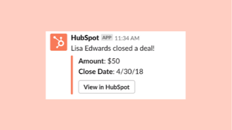 Send Slack notifications through HubSpot workflows