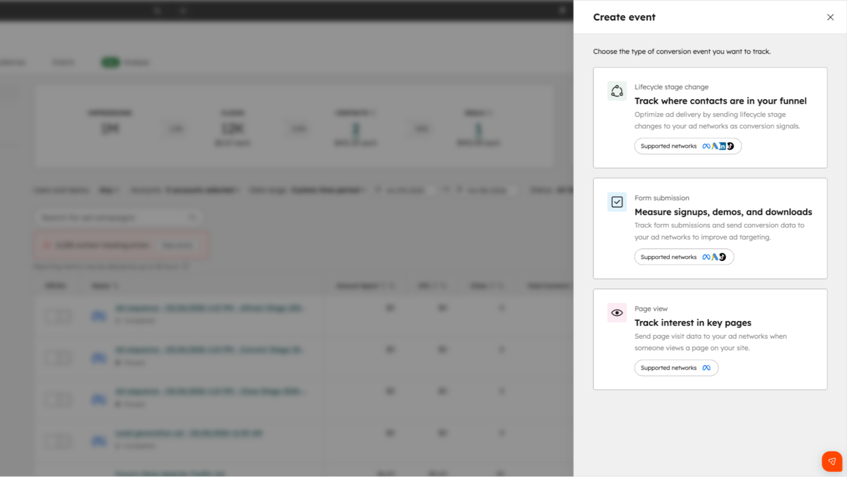 Sync events from HubSpot to Meta.