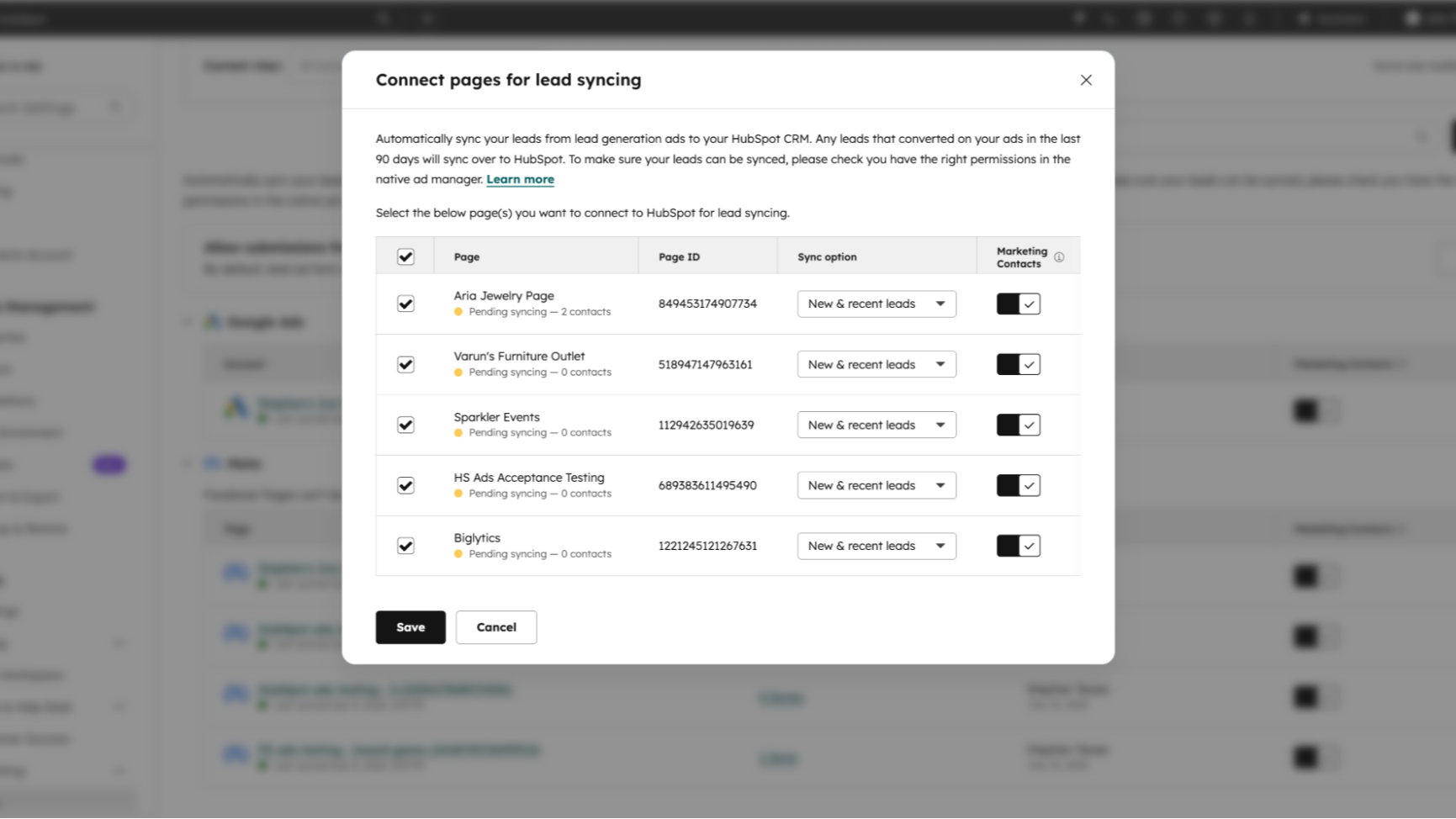 Sync leads from Google to HubSpot.