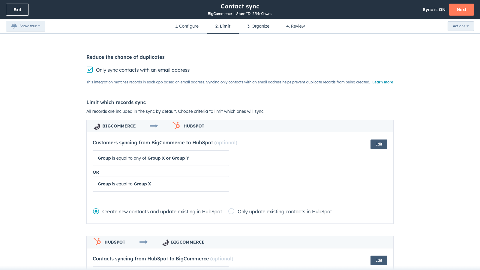 Sync BigCommerce and HubSpot data