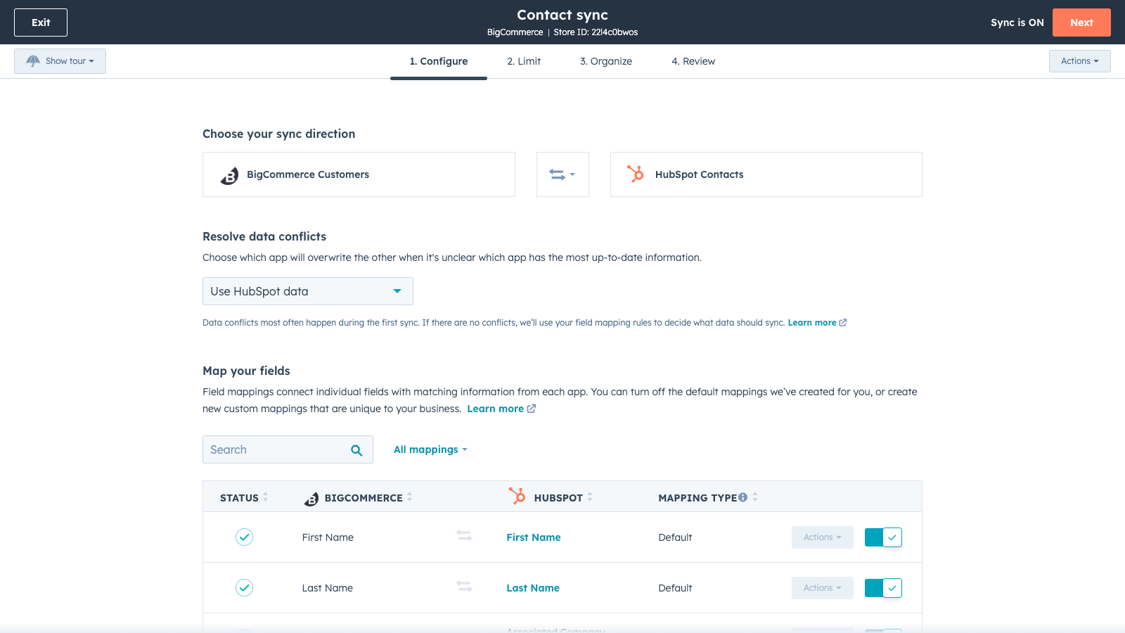 Custom field mappings