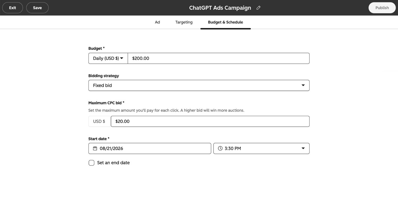 Select budget and schedule