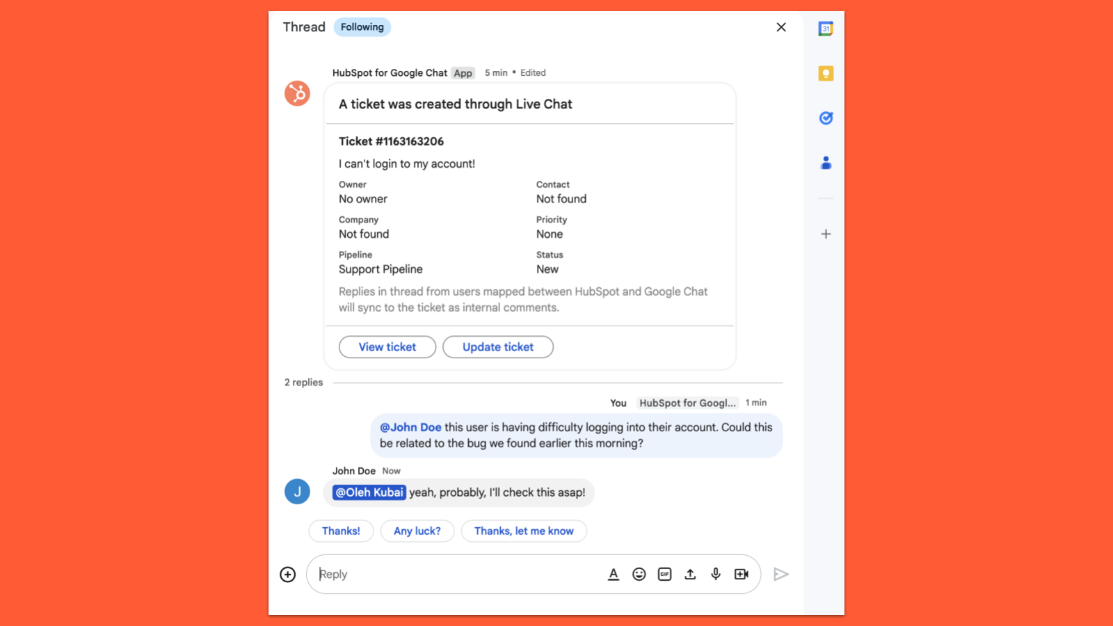 Collaborate on tickets with your team