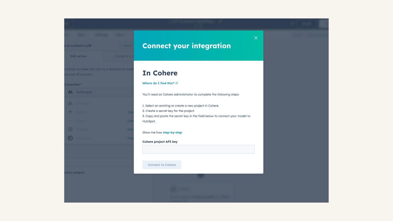 Connect Cohere to HubSpot