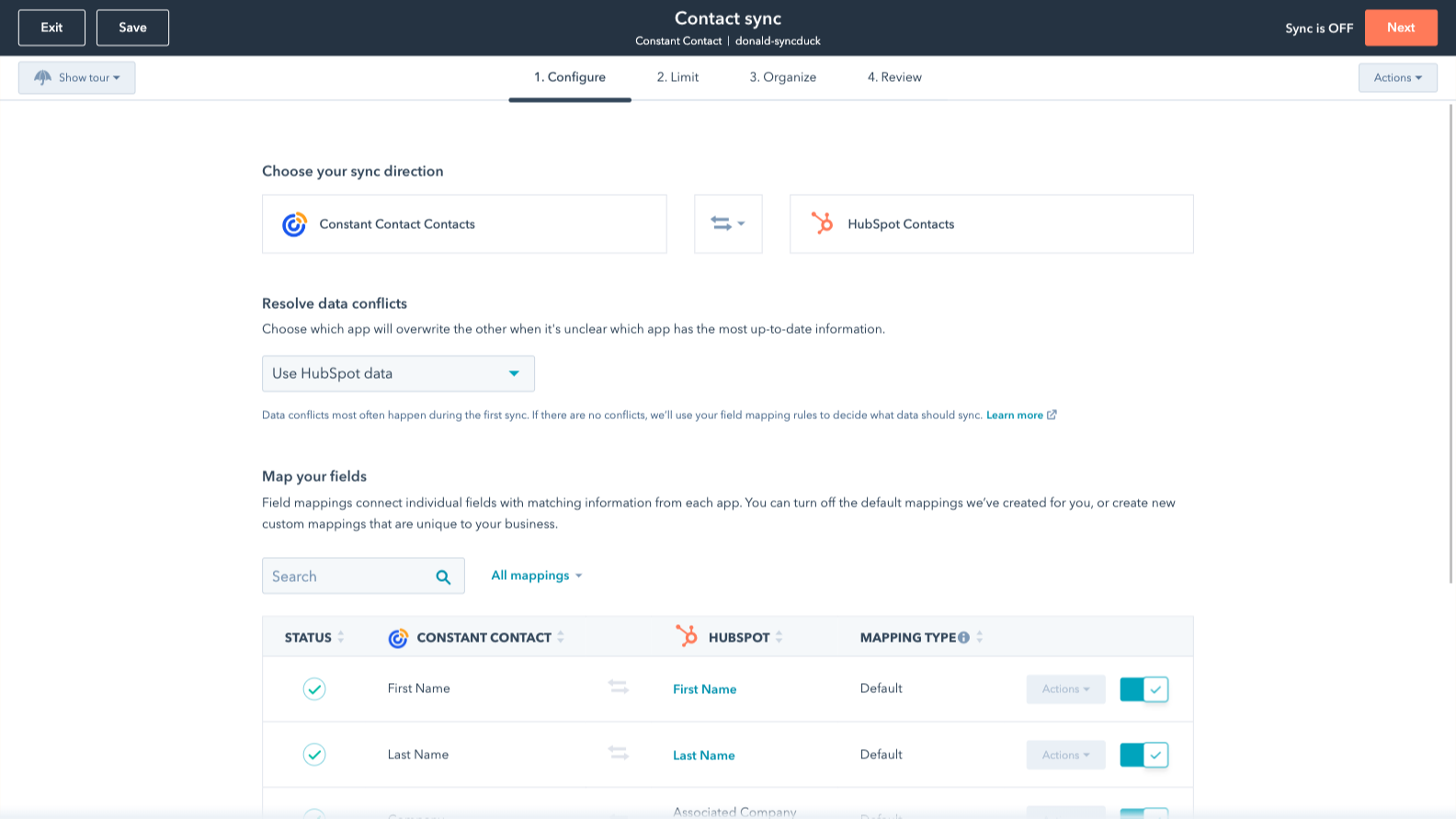 Custom field mappings
