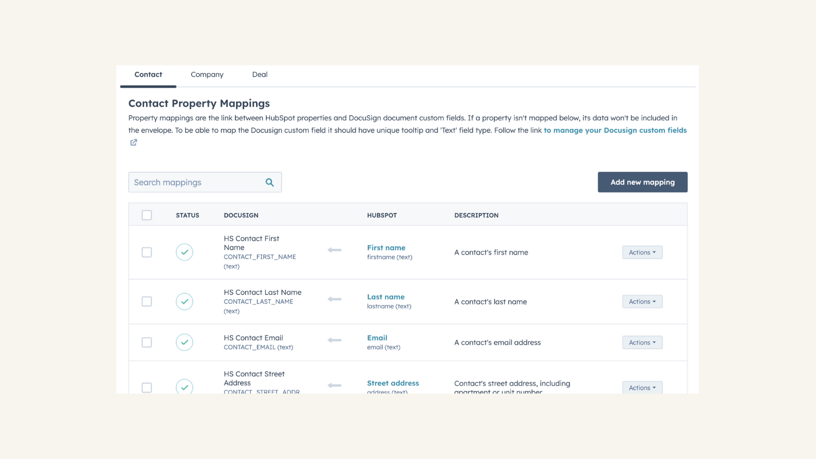 custom field mapping