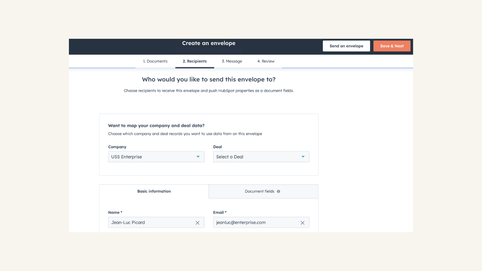 send Docusign envelopes