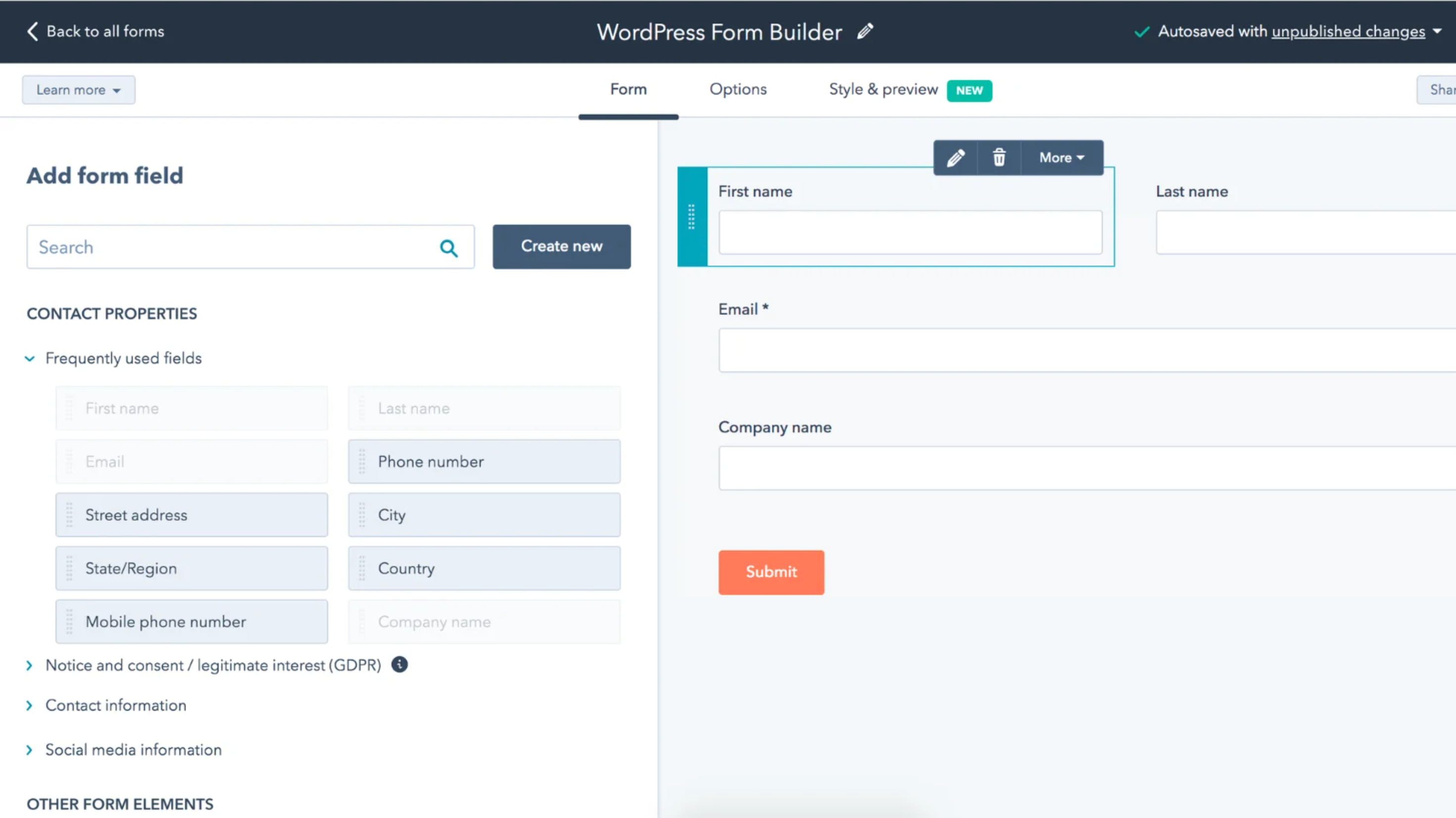 Forms Editor
