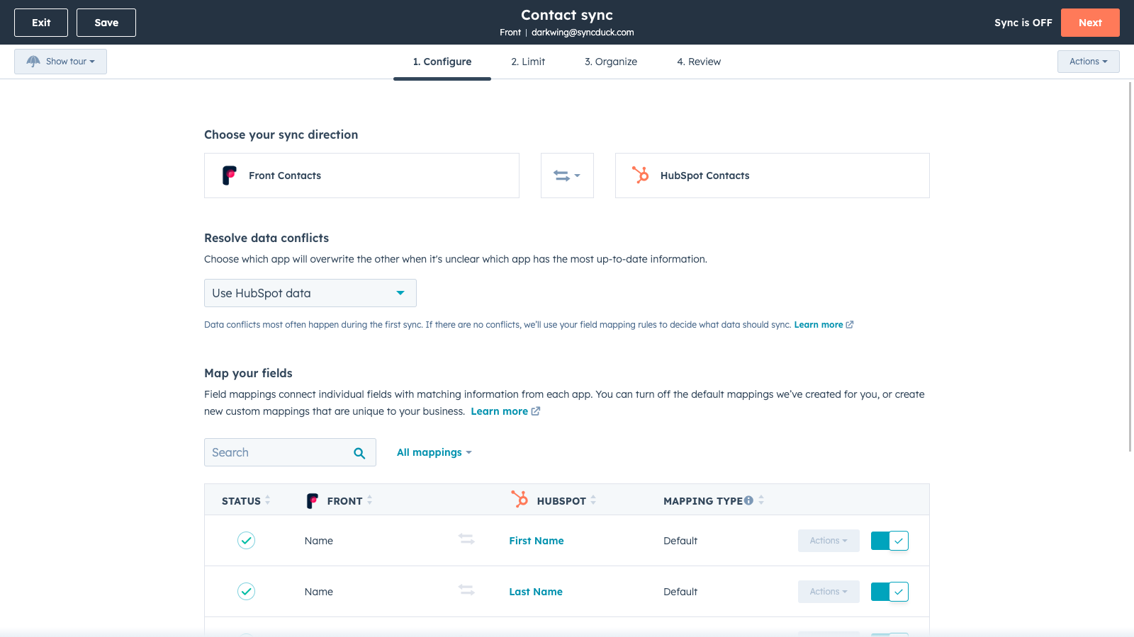 Custom field mappings