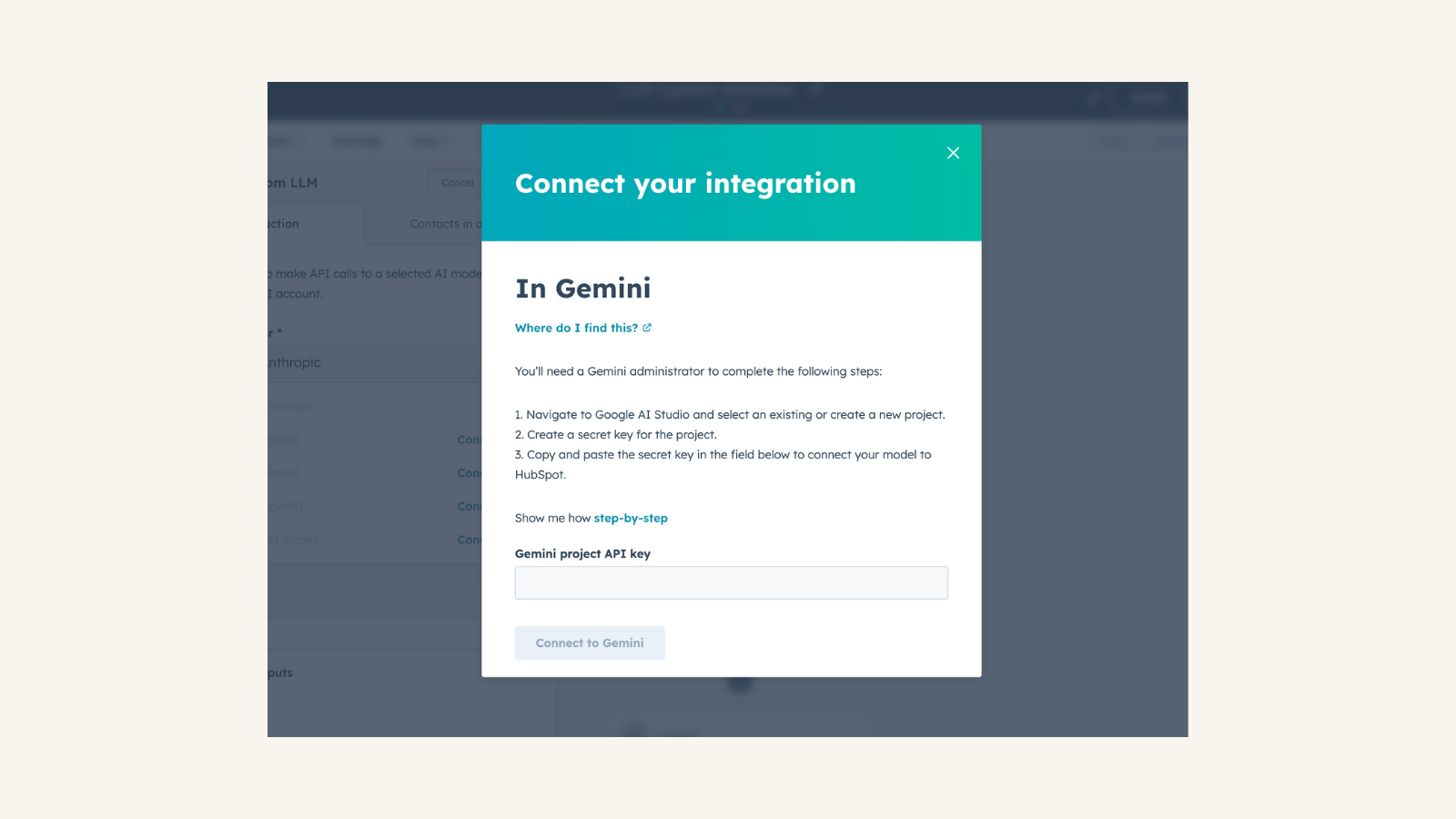 Connect Gemini to HubSpot