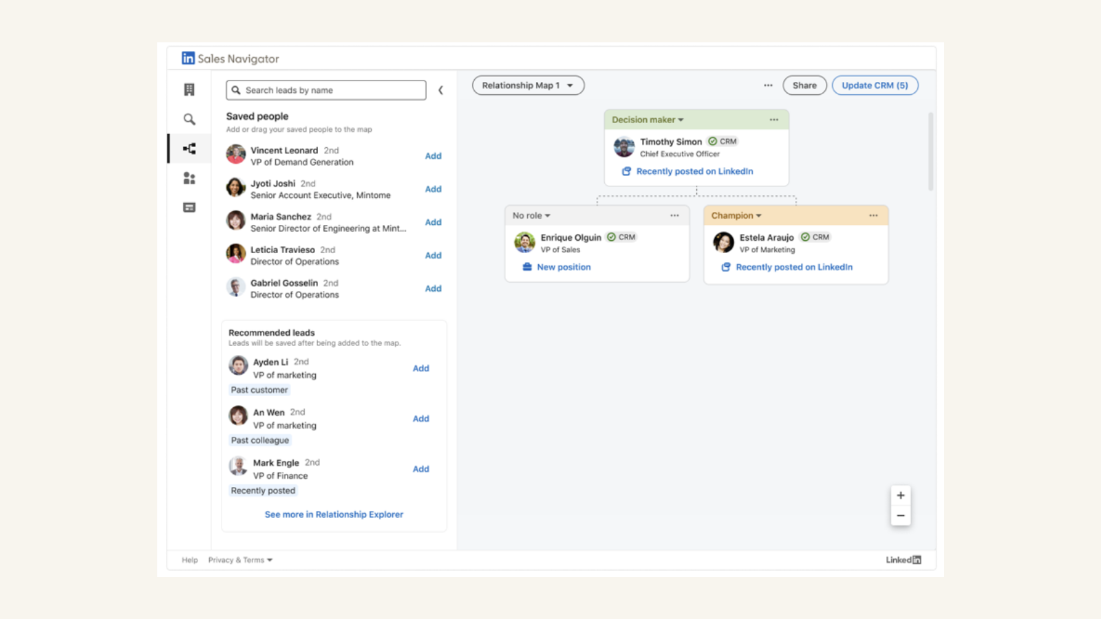 screenshot of relationship map