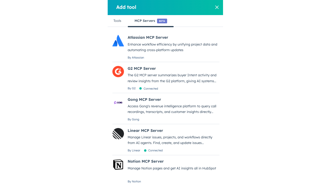 Gong MCP in Breeze Agent Configuration
