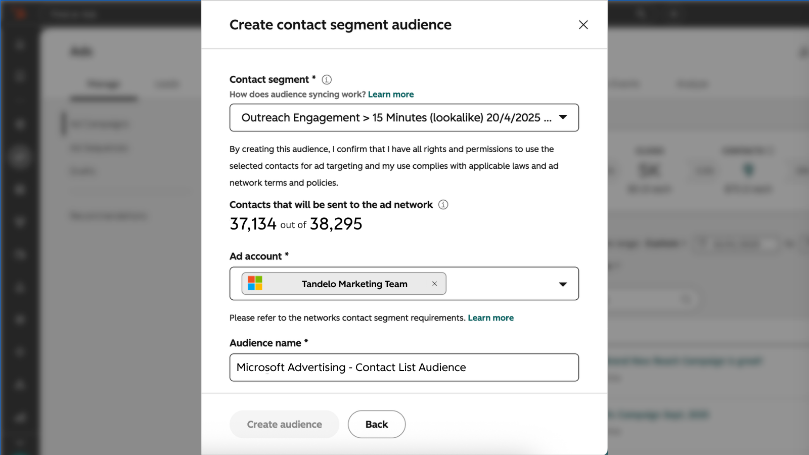 Turn contacts into ad audiences