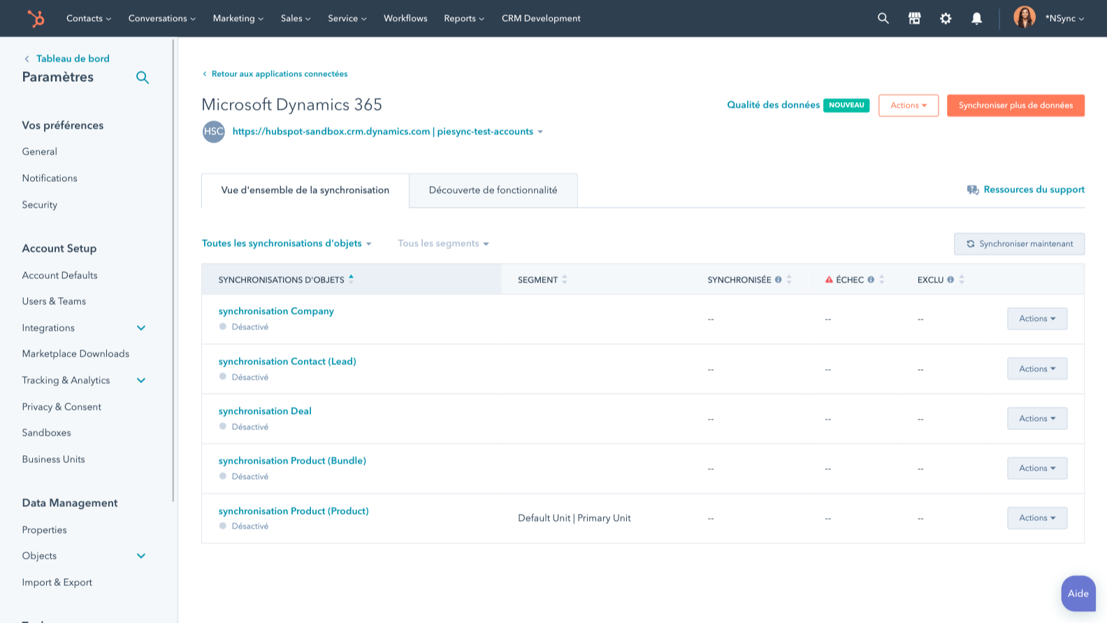 Intégration Microsoft Dynamics 365 pour HubSpot Connecter cette