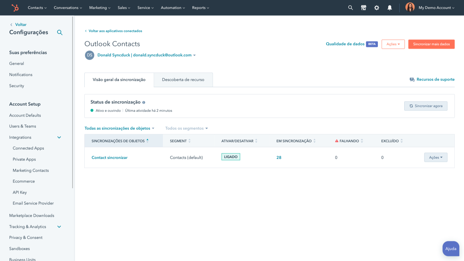 Integra o Do Outlook Contacts Ao HubSpot Conecte os Hoje