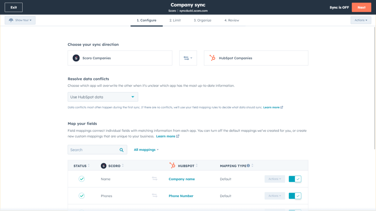 Sync only the data you want