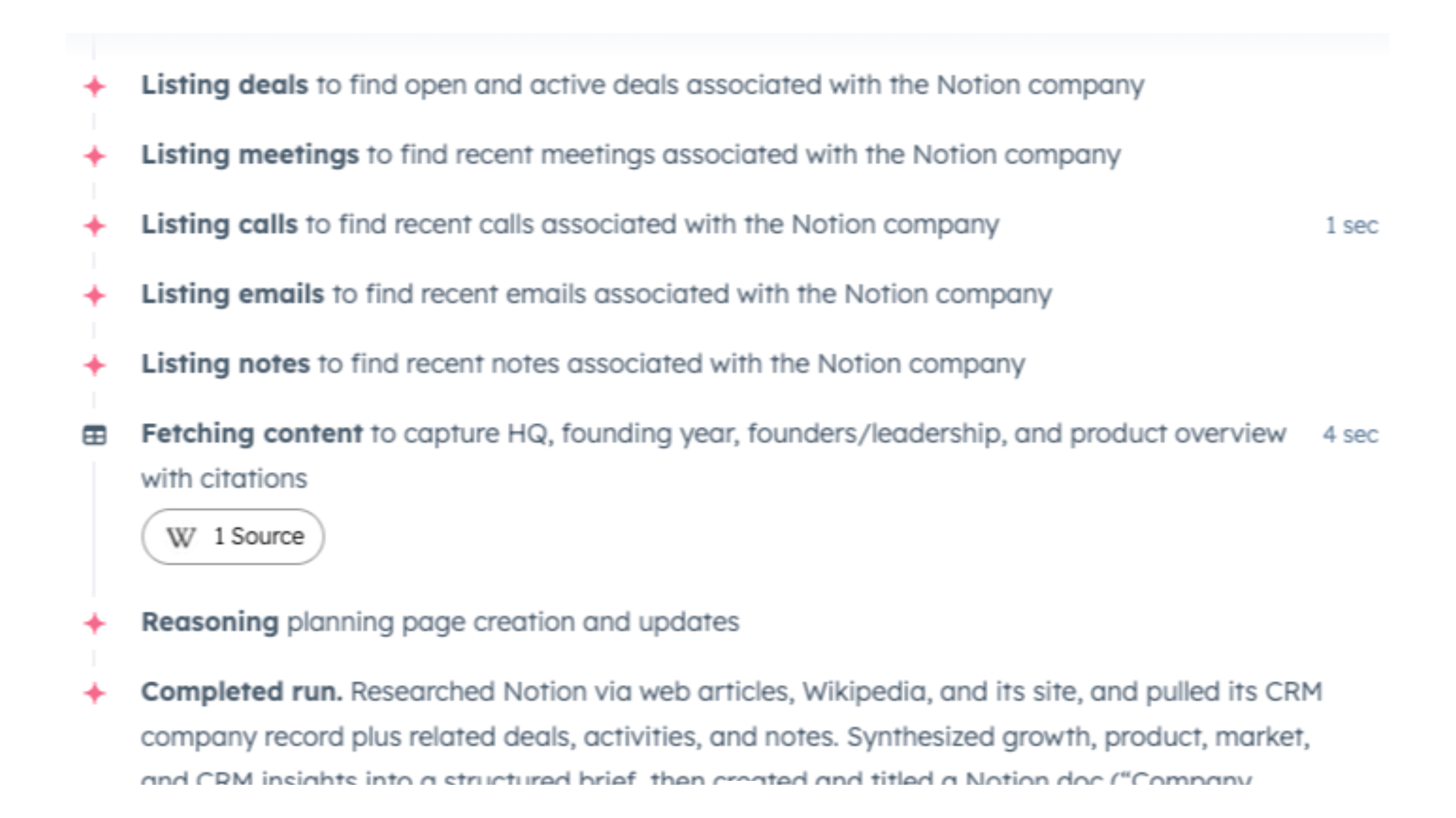 Notion MCP in Breeze Agent Run