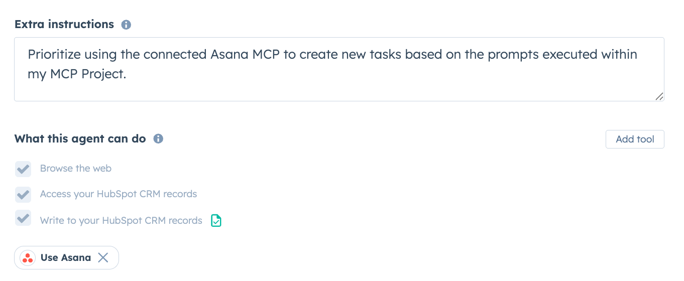 Adding Asana MCP to an Agent