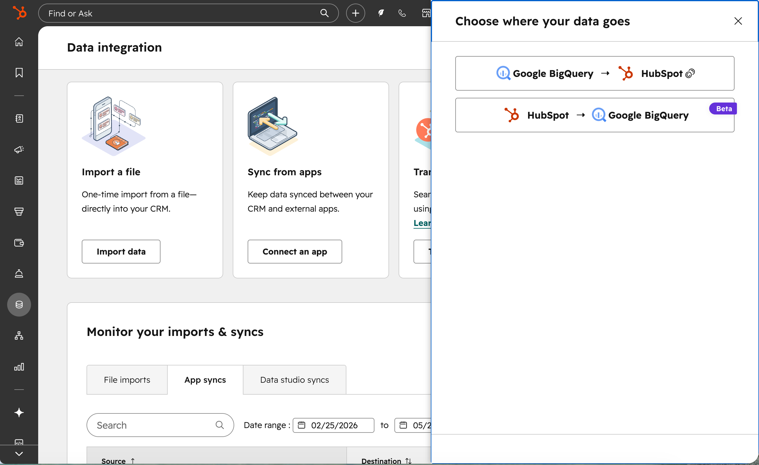 Choose your flow of data direction