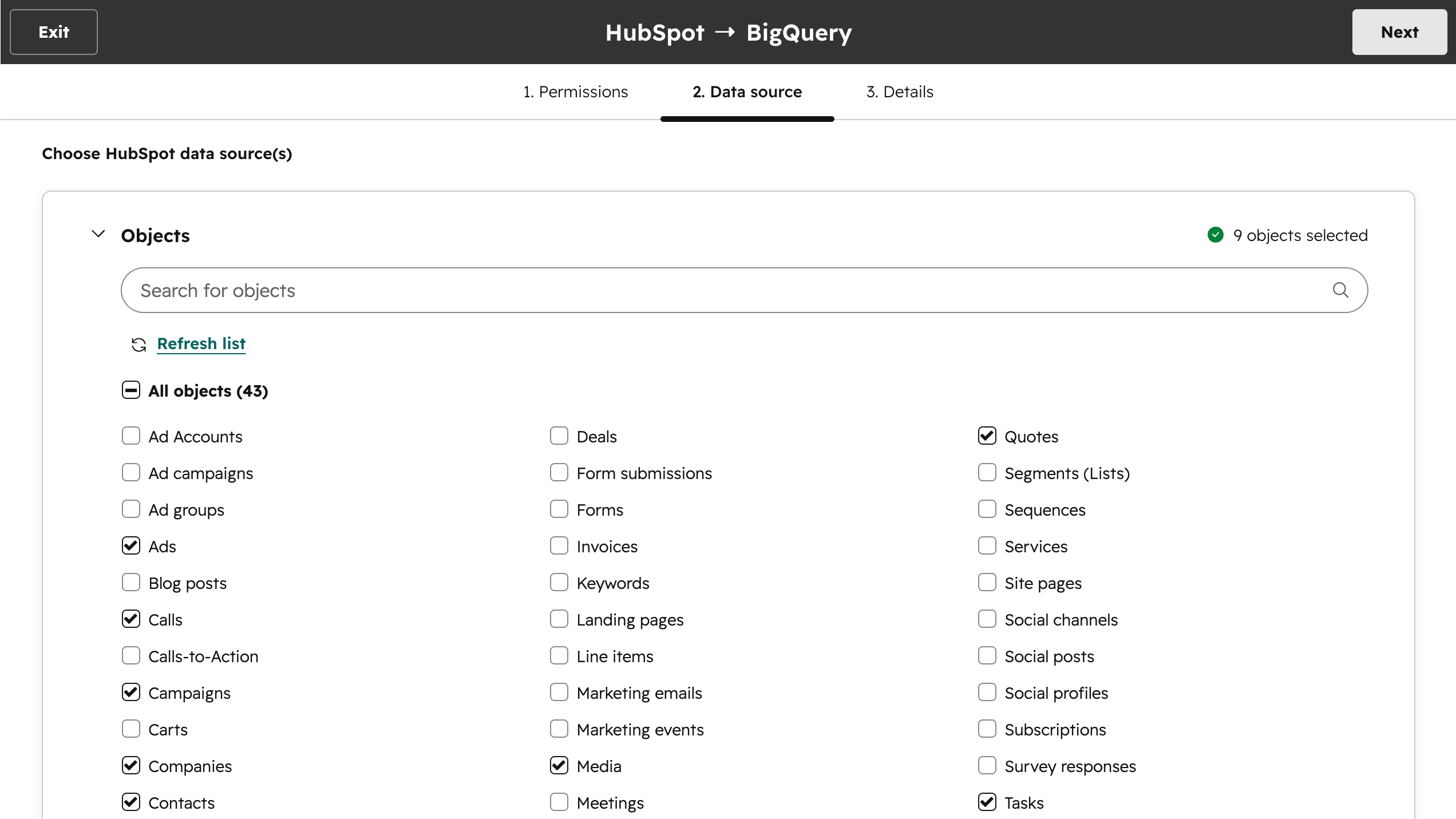 Export to BigQuery
