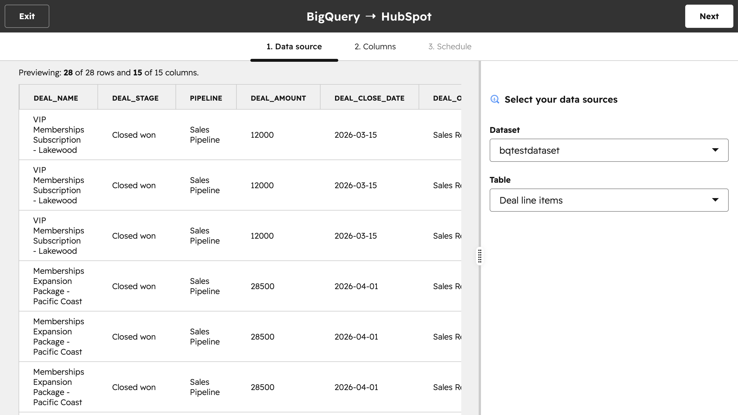 BigQuery sync to CRM