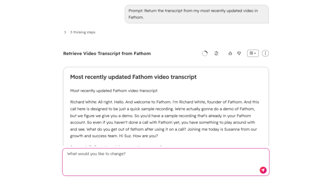 Retrieving Transcripts via Agent