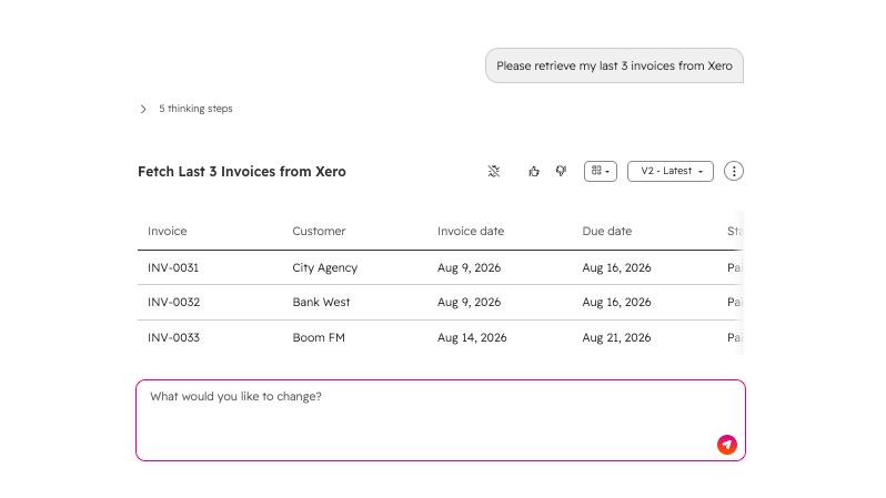 Agent Connected to Xero