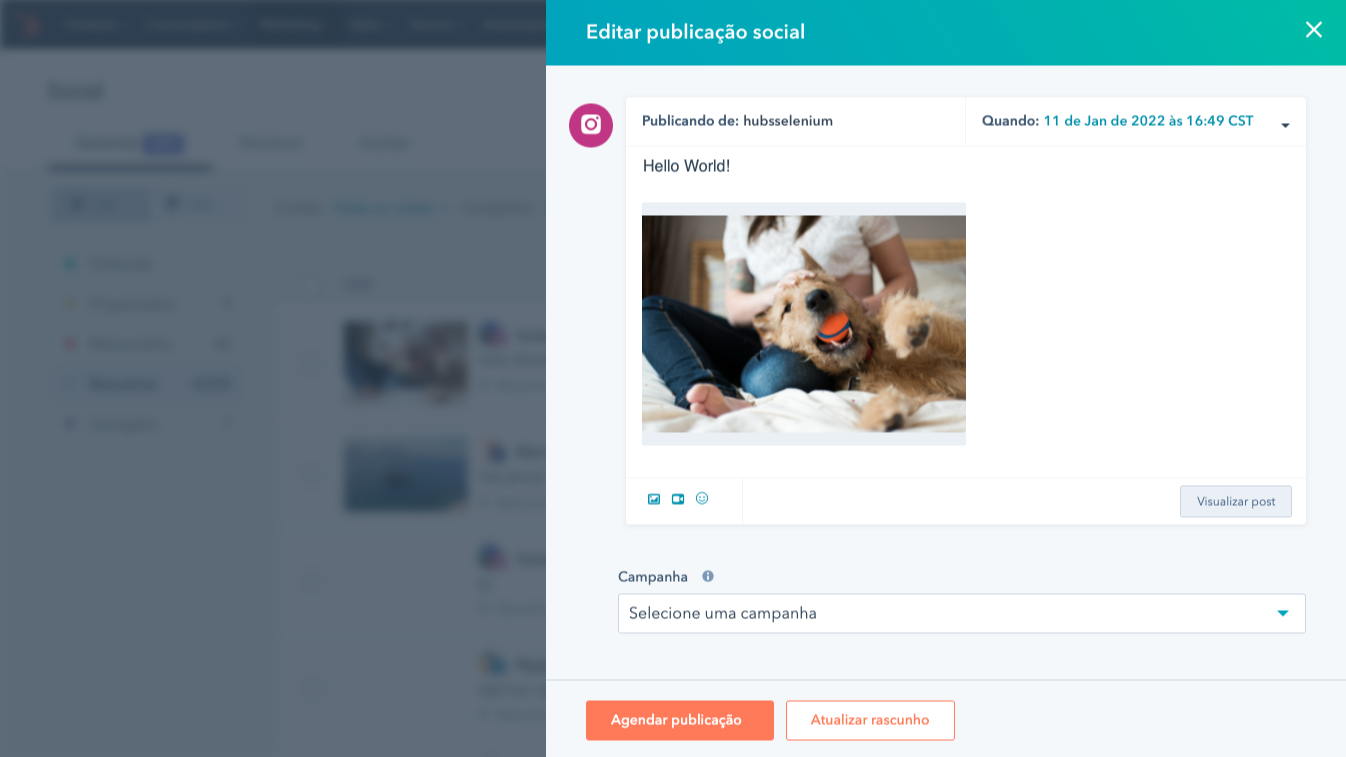 Gerenciar sua presença do Instagram no HubSpot