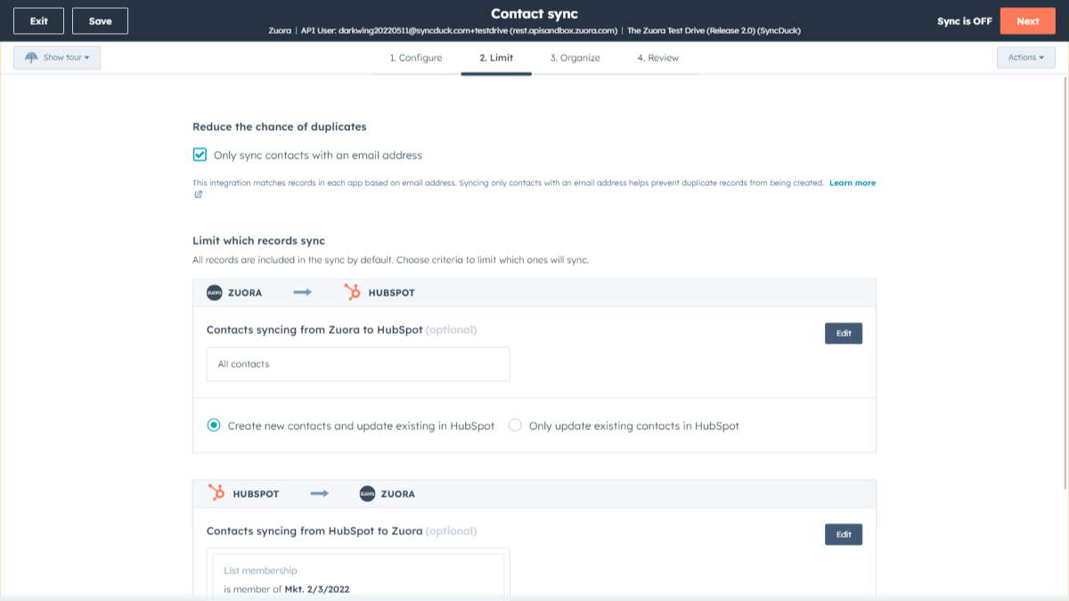 Sync Zuora and HubSpot in the background
