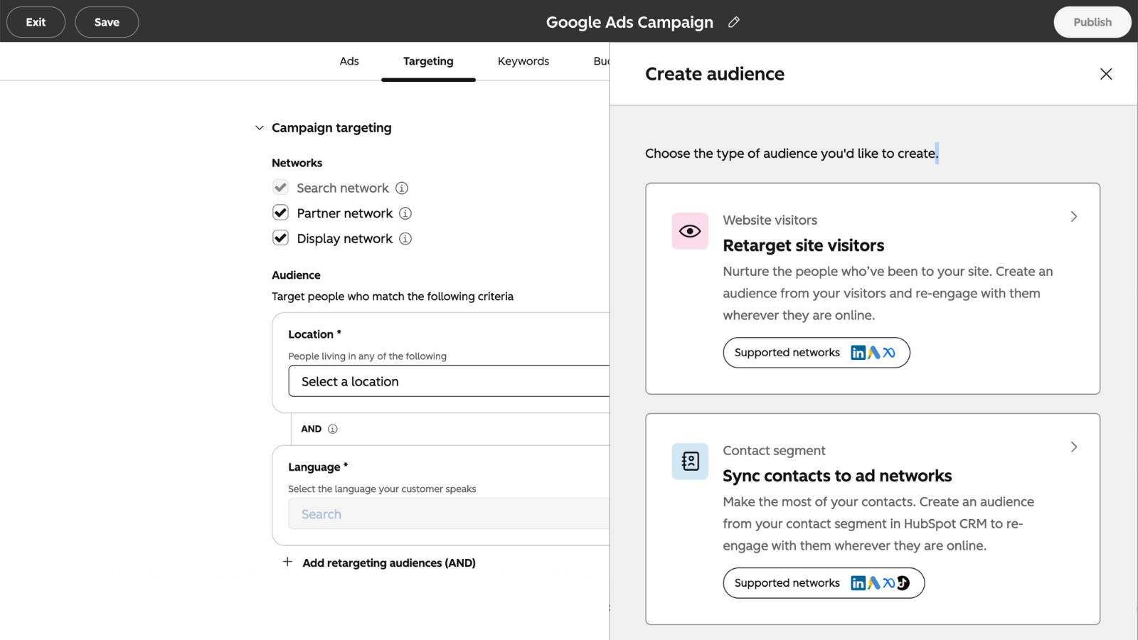 Build smart ad audiences using HubSpot CRM data.