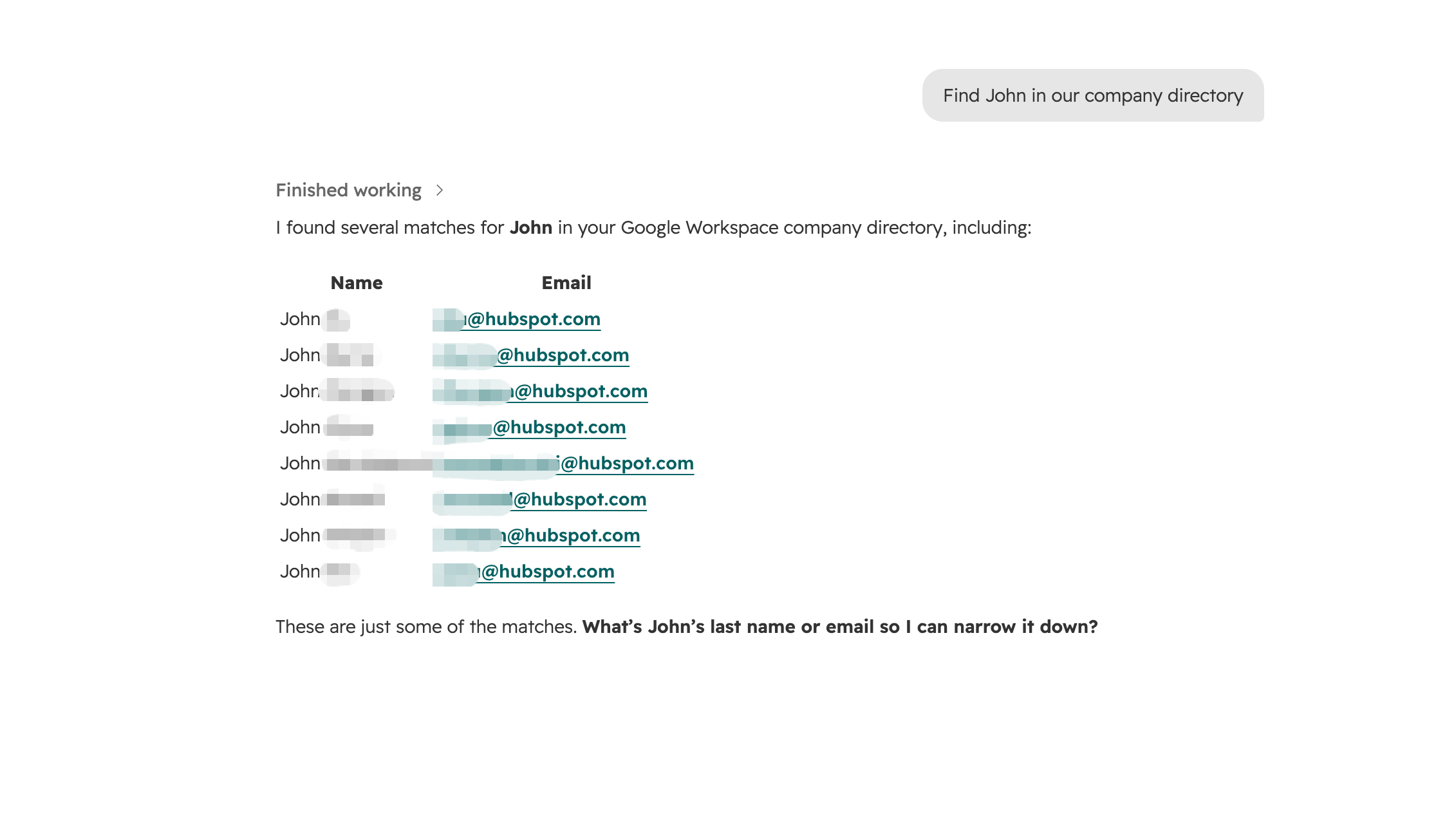 Workspace directory search