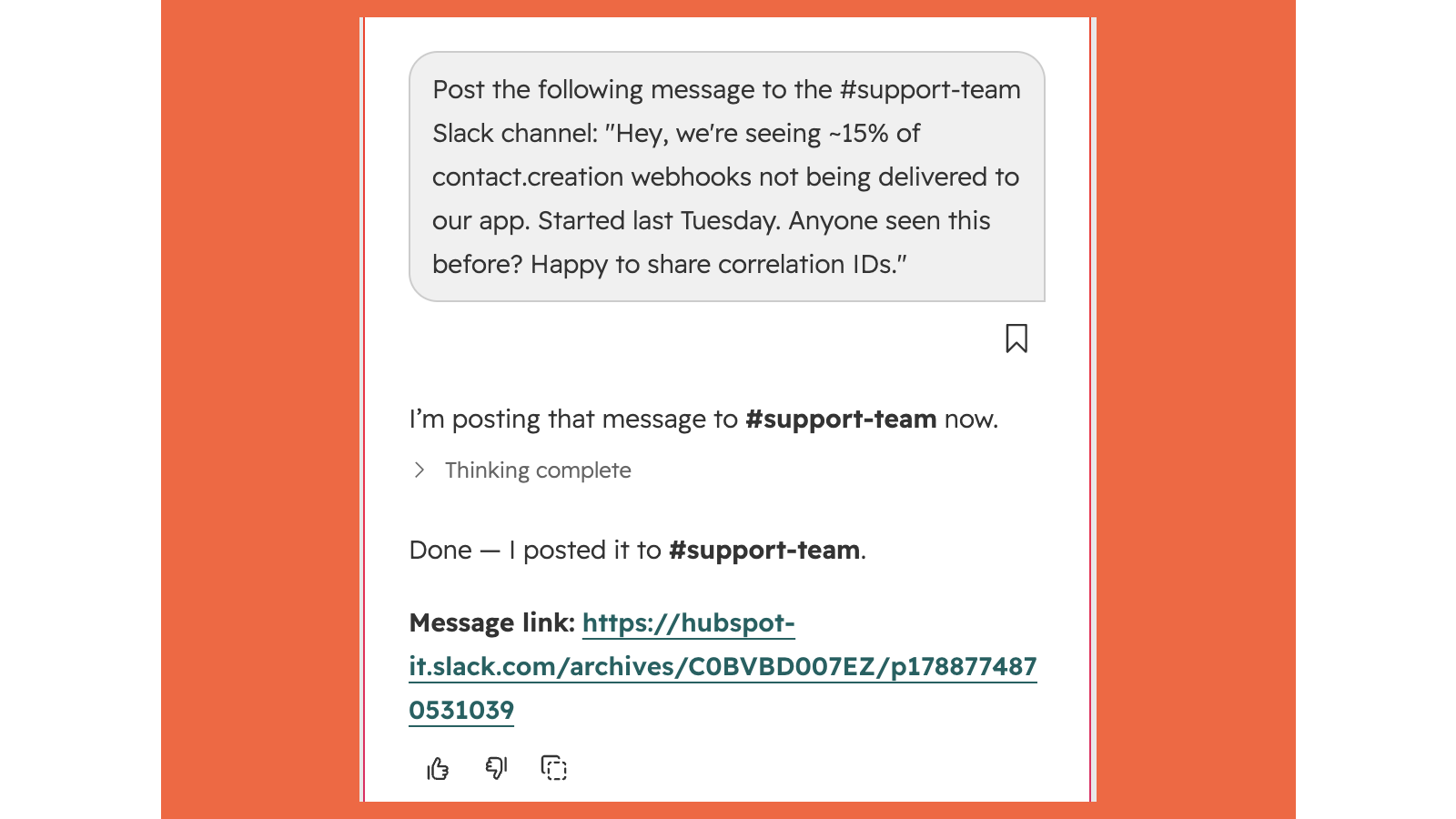 Send message to Slack