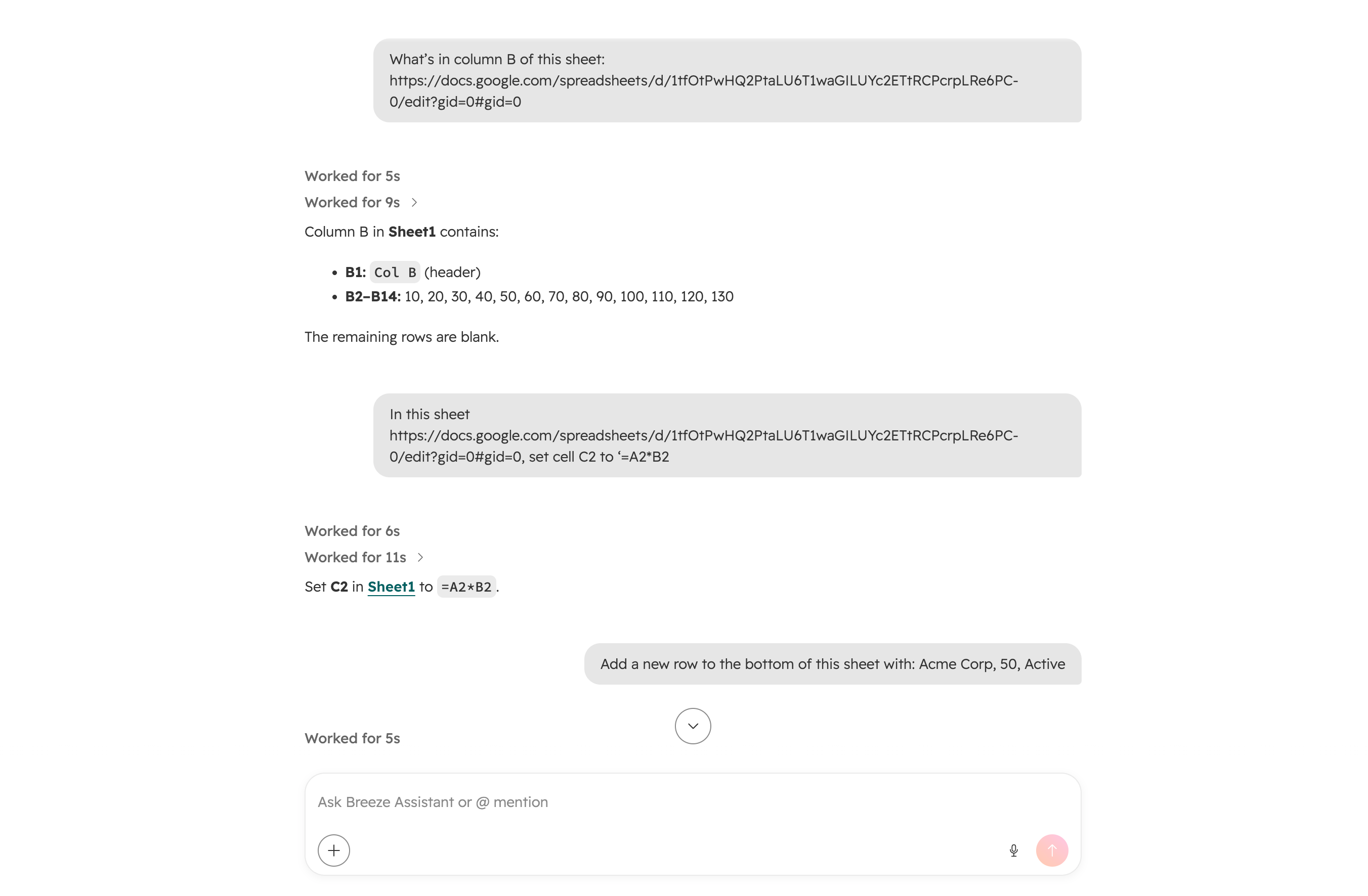 Google Sheets Connector