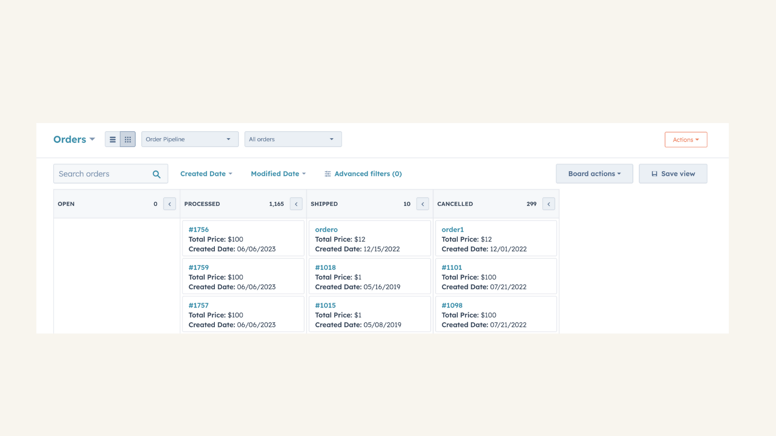 screenshot of shopify order status