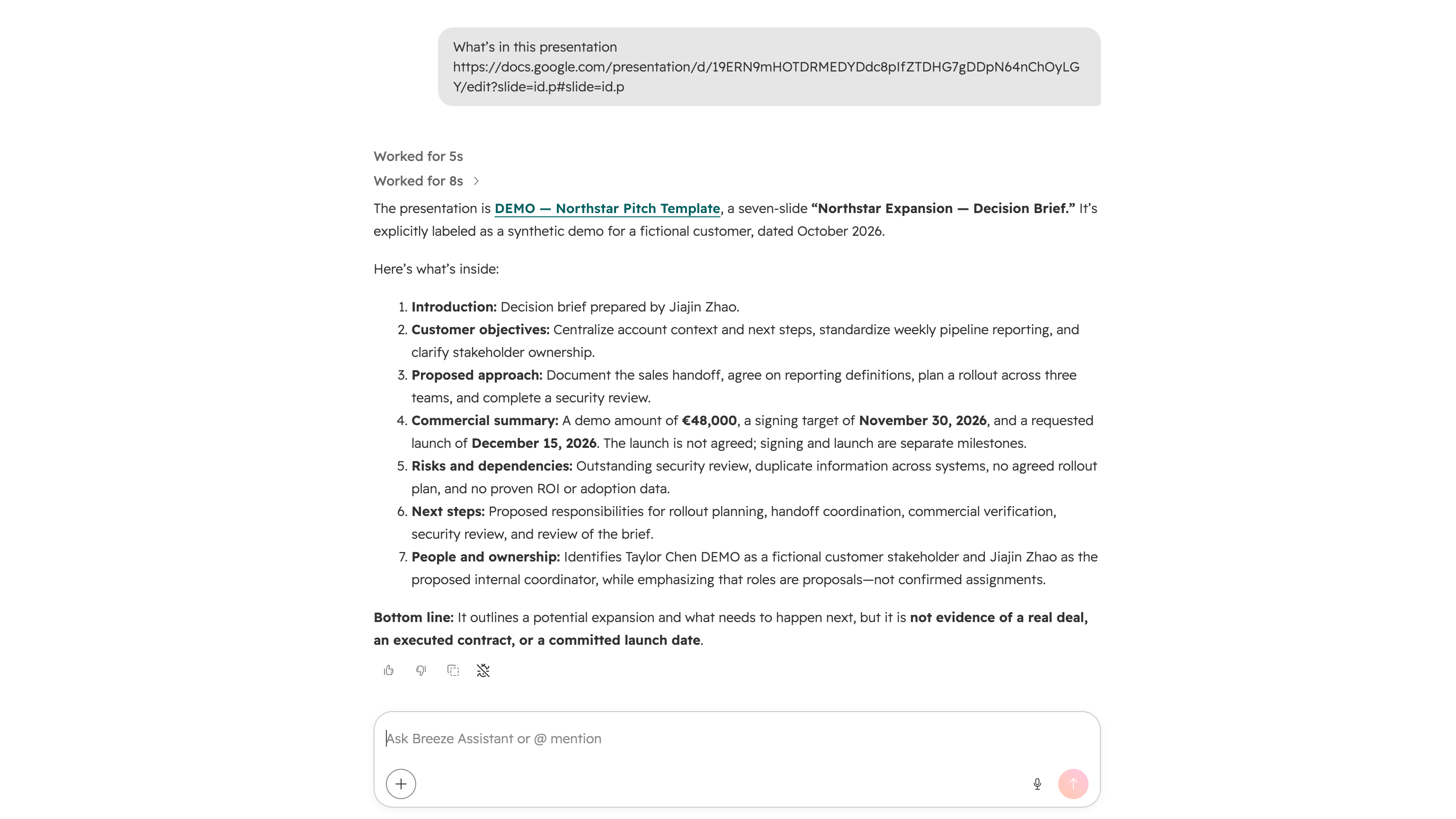 Read a presentation