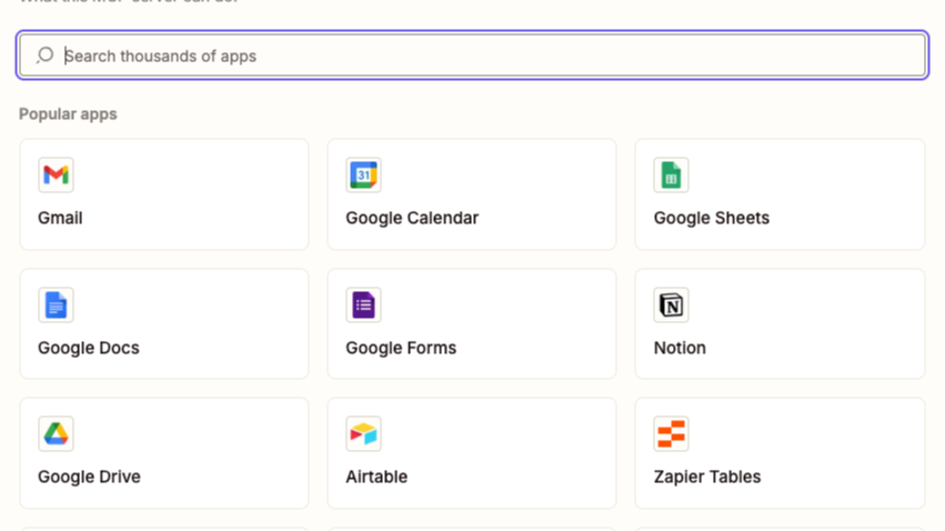 Configuring your MCP in Zapier